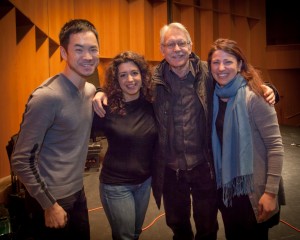 John Harbison and members of Camerata Pacifica during recording session January 2014